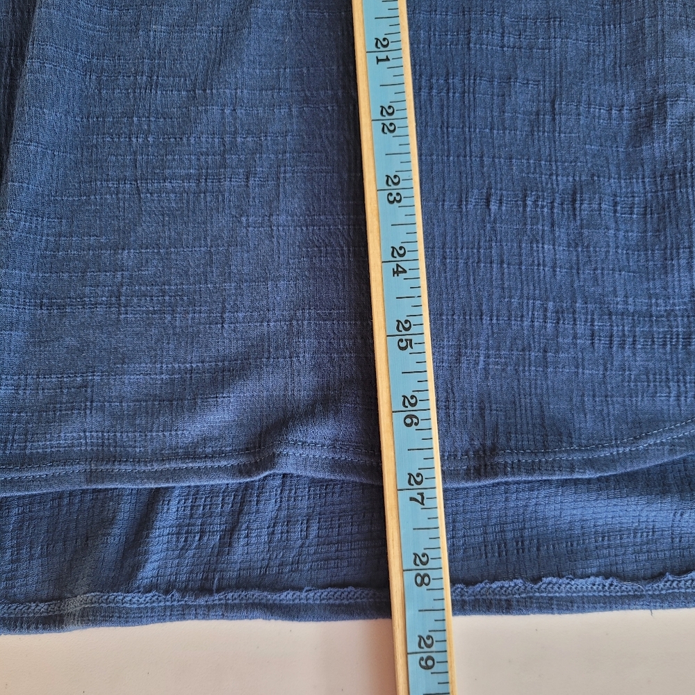 Max Studio Blue Embroidered Short Sleeve Blouse Size 3X - Picture 6 of 8